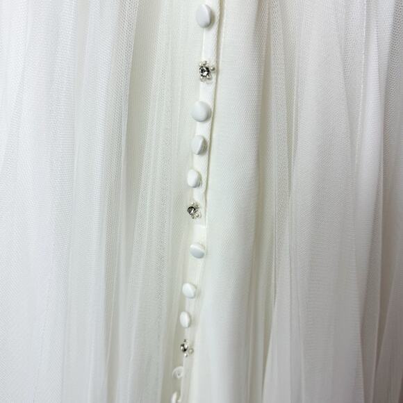 Allure Bridals Womens Wedding Dress Style 9373 Ivory Silver Beaded A-Line Sz 6 - Picture 10 of 14